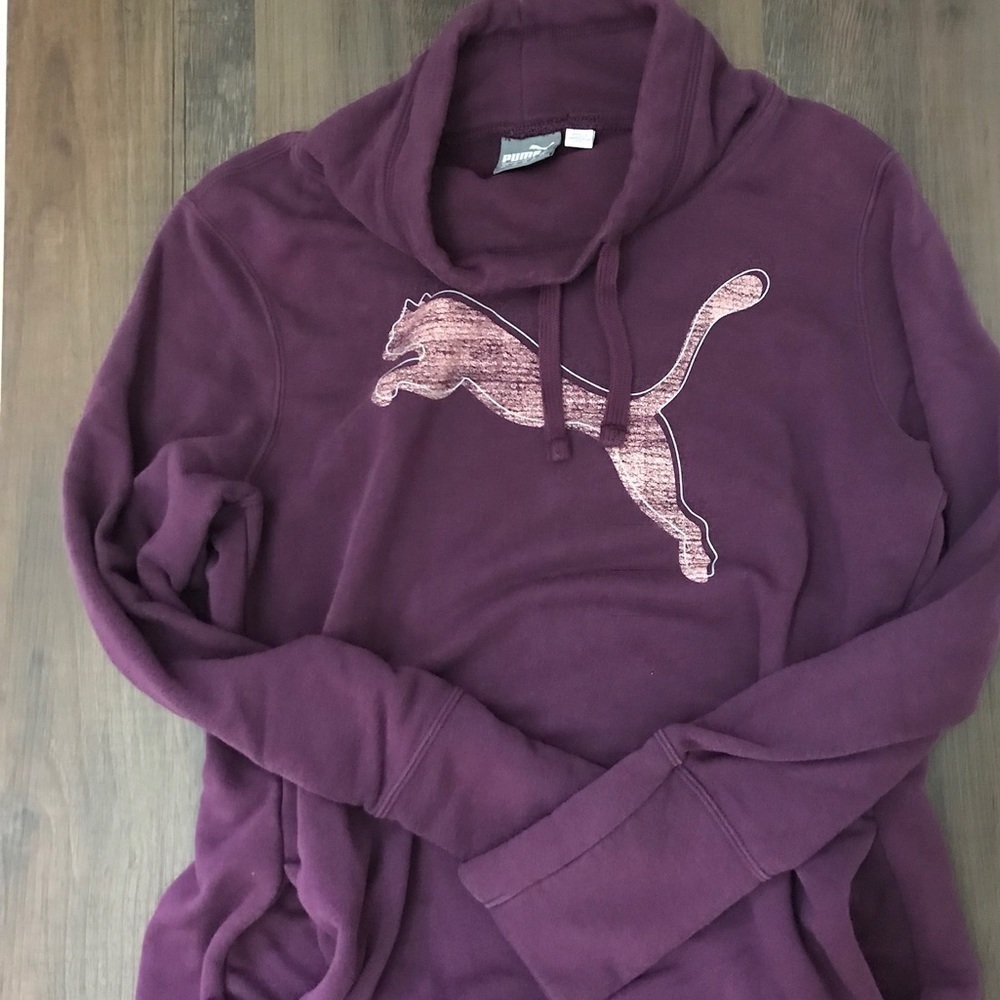 Puma Big Cat Mock Neck Sweatshirt Sz Med